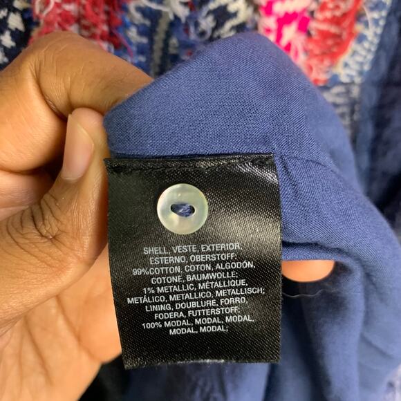 ANTHROPOLOGIE AKEMI KIN Dress Sz 4 Embroidered Metallic Cotton Morwen Shift - Picture 11 of 13